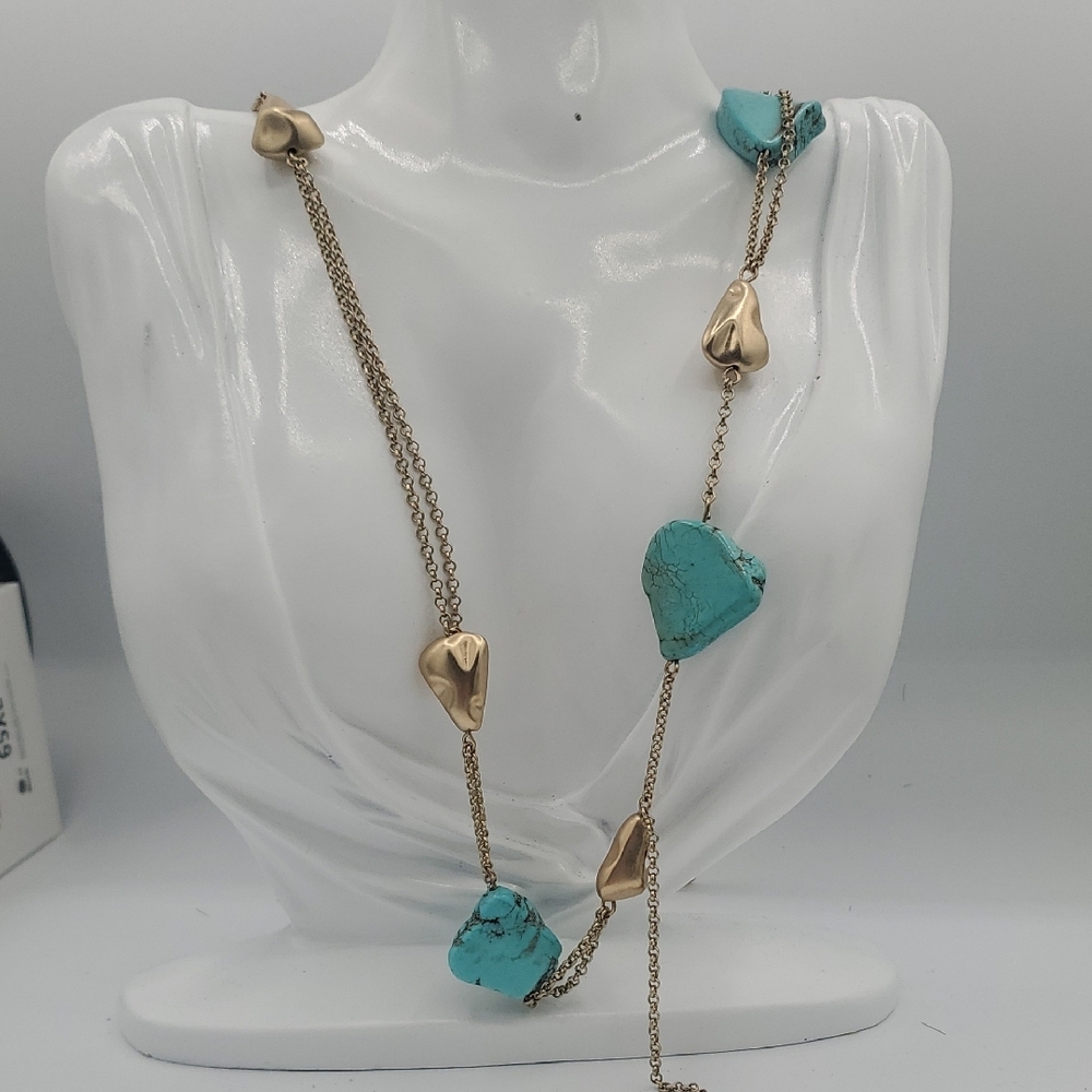 Chicos Turquoise Rush Necklace 40 Inch N3708